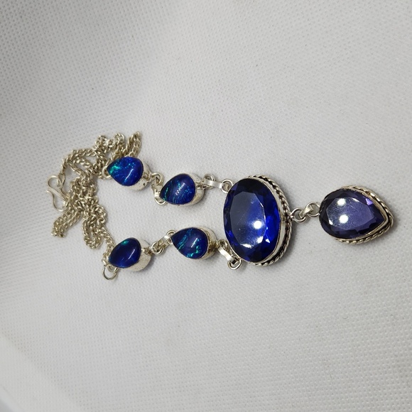 Nwot!! Amethyst blue sapphire and triplet opal 925 sterling - Picture 4 of 8
